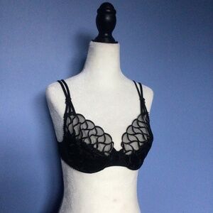 Vintage Pastunette Black Bra 32 C